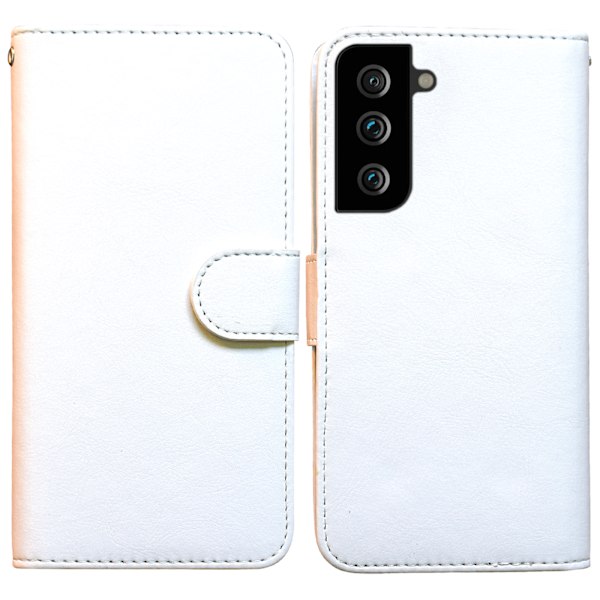 Samsung Galaxy S21 Plus - Läderfodral / Skydd Vit Vit