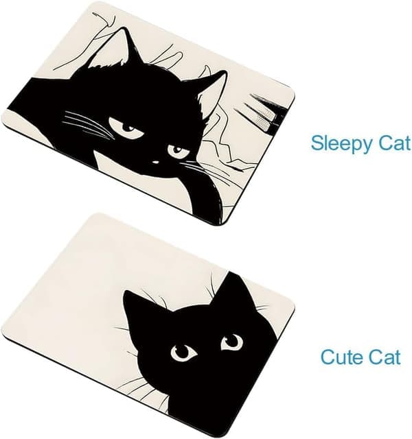 Morsom musematte med søtt kattetrykk, rektangulær personlig musematte, sklisikker musematte, liten kontor-datamusmatte, søt katt cute cat