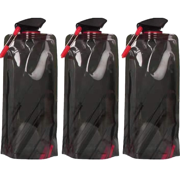 3-pack 700 ml hopfällbar vattenflaska för utomhussporter, BPA-fri, återanvändbar, läckagesäker hopfällbar dricksvattenflaska, bärbar för camping, sport eller vandring