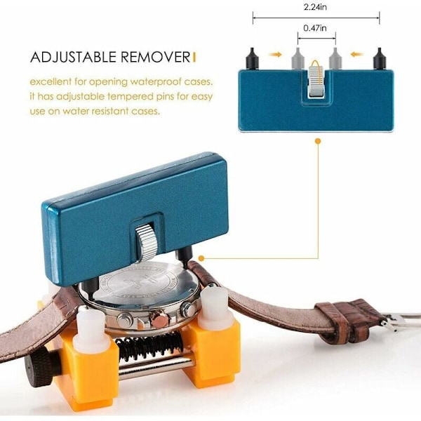 Sats för byte av klockbatteri, verktygssats för klockor, skruvmejsel för reparation av urmakare, batteribyte, verktyg för öppning av klockfodral, demontering av klockor, klockfodral