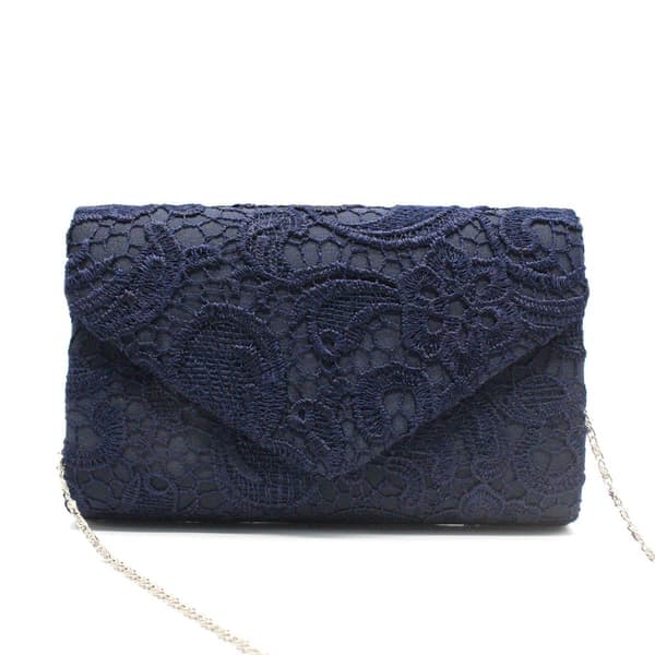 Elegant blomsterblonde clutch taske til kvinder, perfekt til aftenprom, blå