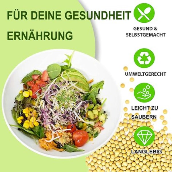 Groningsburkar, 950ML Glass Sprouter med, Groningsfrö Sprouter, 2 rutnät, 2 hållare, 1 groningsskål, Groningsburk för broccoli, vattenselleri,