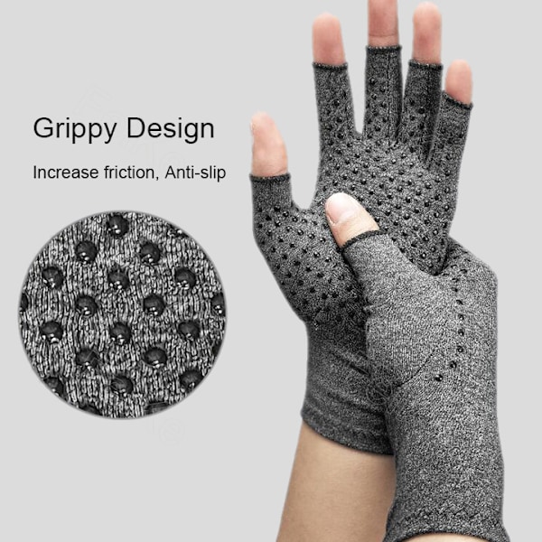 Kompressionshandskar Half Finger 1 Par Svart S Sort S