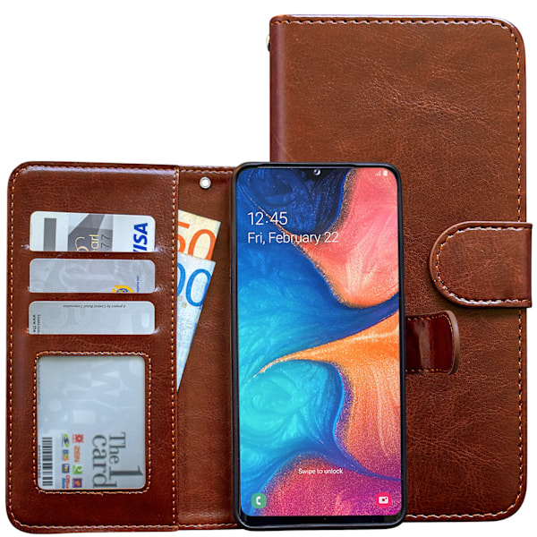 Komfort & Skydd Samsung A20e - Läderfodral! Vit Vit