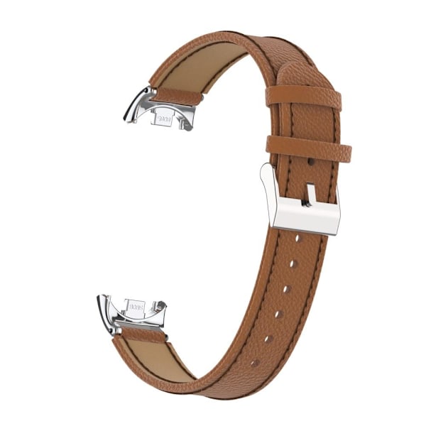 Xiaomi Smart Band 9/8 Armband Äkta Läder Litchi Brun