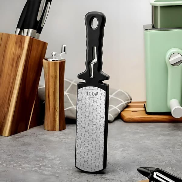 Diamond Sharpening Stone, 400/1000 Grit Handheld Double-Sided Diamond Sharpener 5 in 1 Honeycomb Surface Knife Sharpening Plate Whetstone with Ceramic