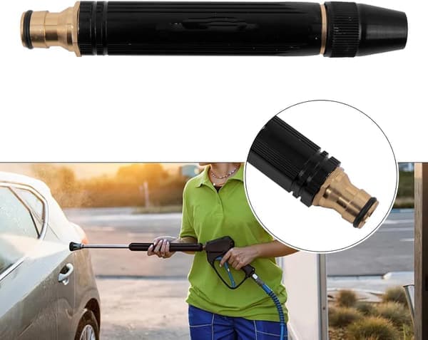 Højtryksvandpistol - Sort aluminiumslegering og PVC-dyse