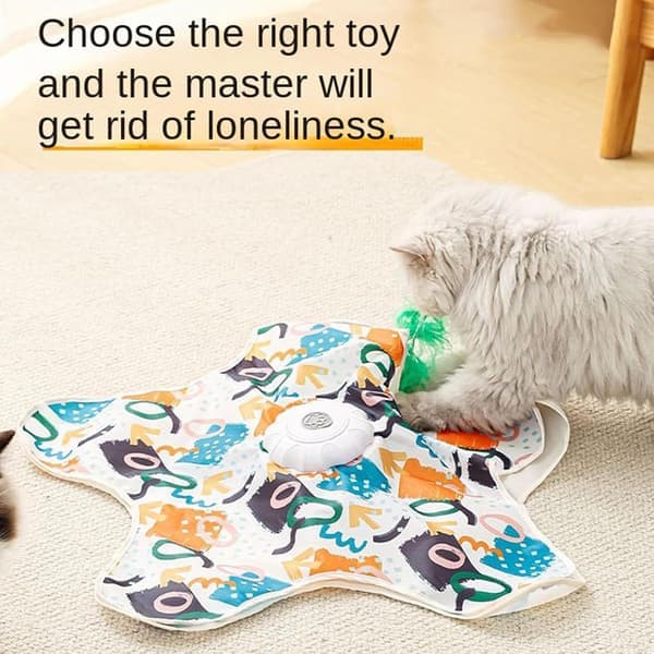 Automatic Rechargeable Cat Toy Motion Activated Rolling Ball Interactive Pet Play Equipment for Indoor Exercise and Kitten Entertainment
