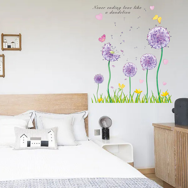 Förpackning med 2 Väggdekaler Maskros Vardagsrum Väggdekaler Blommor Väggdekaler Sovrum Väggdekaler Barnrum Fönstertatuering för limning