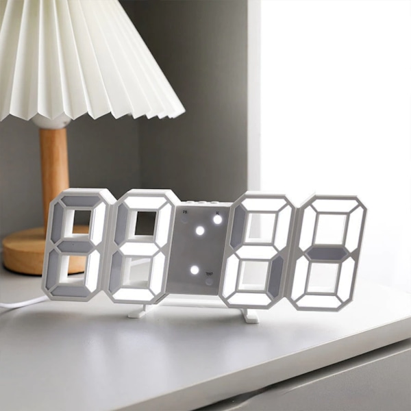 Digital klocka Väckarklocka VIT VIT White White