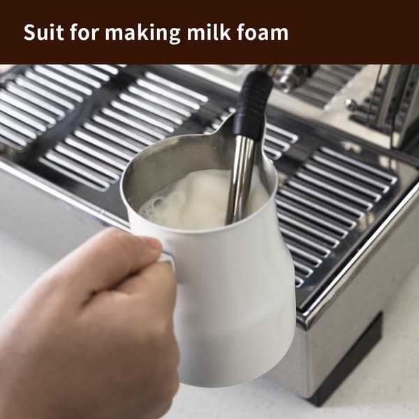 Mælkeskummerkande i rustfrit stål 450 ml, Latte Art & Cappuccino Skummerkande til kaffemaskine (Hvid)