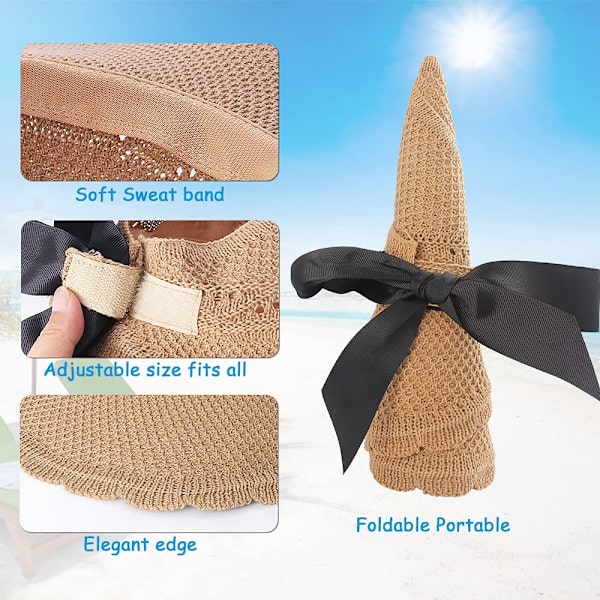 UPF 50 Solhattar Bred Brätte Sommar Mesh UV-skydd Safarihatt