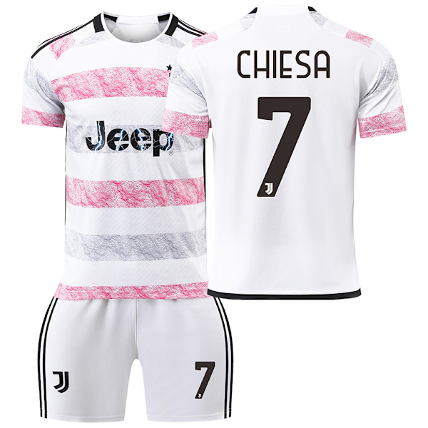Juventus bortaställ för barn 2023/24 No.7 CHIESA M No.7 CHIESA M