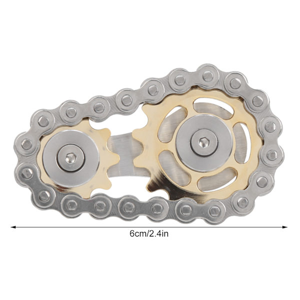 Rostfria kedjehjul Gyroskop Fingerspel Gear Chain Dekomprimering Leksaker Guldplätering