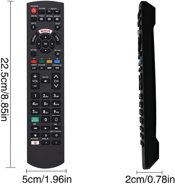 Panasonic-yhteensopiva yleiskaukosäädin, musta black