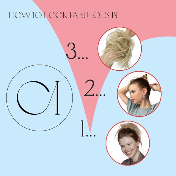 Hårstykke Scrunchy Updo Brudehårstil Voluminøs Bølget Messy Bun Blond Mix