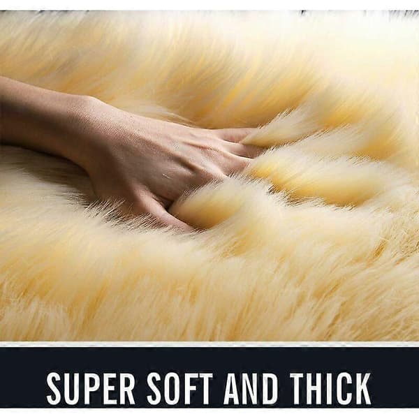 Superblød Tæppe, Fluffy Tæppe, Sengekantstæppe til Soveværelsesgulv, 40*60cm, Beige
