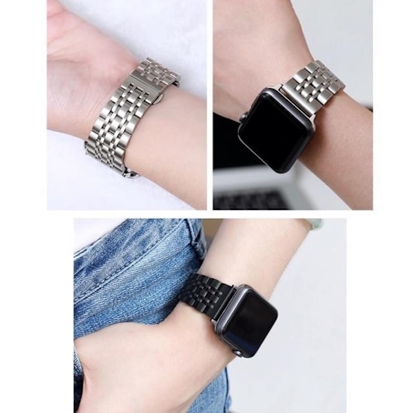 SKALO Metallarmband 5-länk Apple Watch Ultra 2 49mm - Fler färger Svart Svart