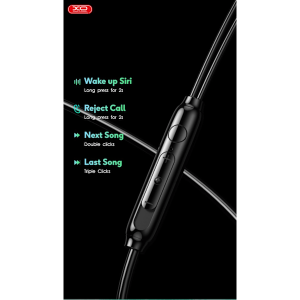 USB-C In-Ear Hörlurar med Mikrofon iPhone 15,16 /Samsung /Android Svart