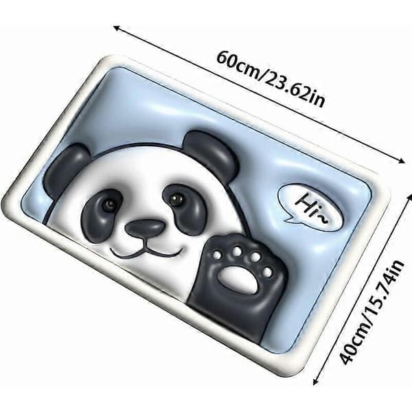 -Panda Superabsorberende Gulvmåtte, Skridsikker Badeværelsesmåtte, Absorberende Memory Foam Badeværelsesmåtte, Hurtigtørrende Blød Badeværelsesmåtte