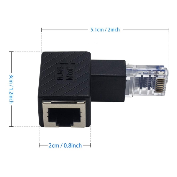 Rak Ethernet-adapter, RJ45 hane till hona