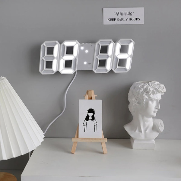Digital klocka Väckarklocka VIT VIT White White