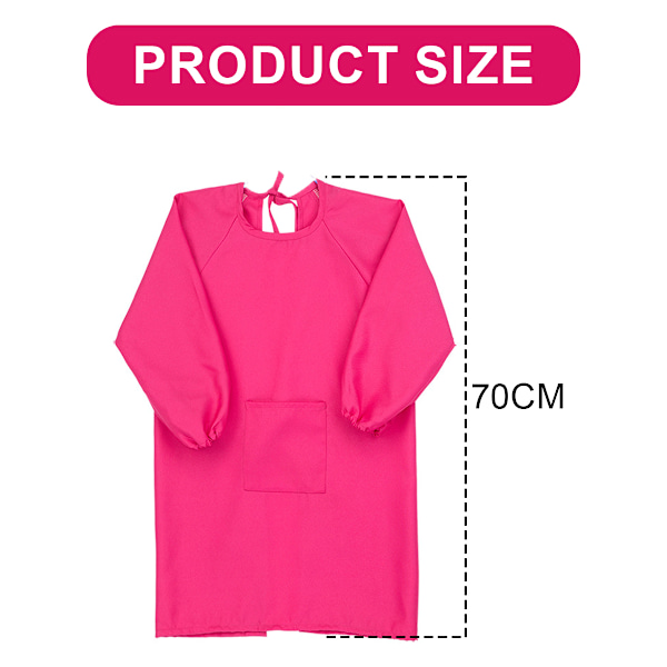 Barnkonst Smock, Förkläde med Ficka för Barn, Konstnärsmålning Förkläden Smocks med Lång Ärm, L