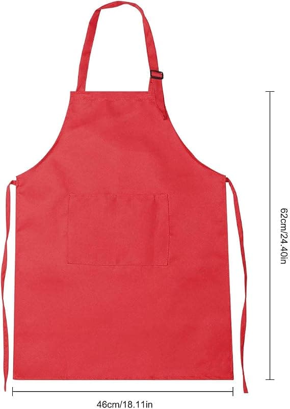 Forkle og kokkehattsett for barn, justerbart barneforkle med 2 lommer for gutter og jenter, for matlaging, baking, maling (7-13 år)
