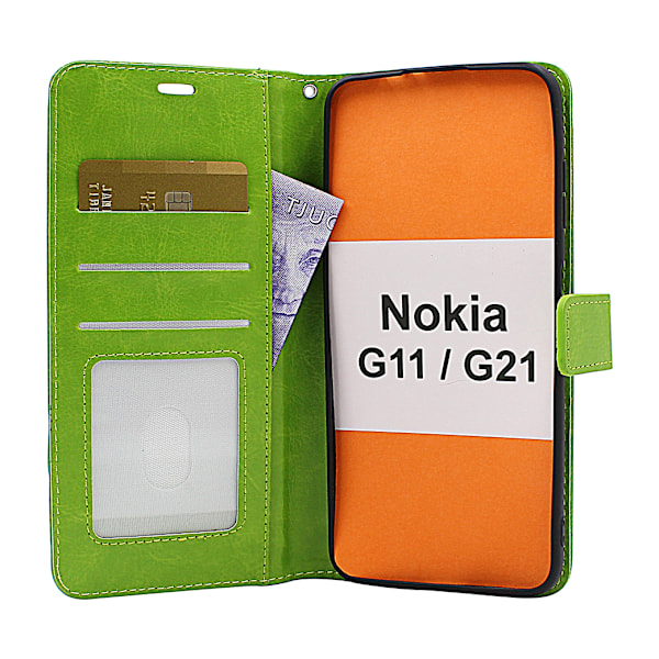 Crazy Horse Wallet Nokia G11 / G21 Röd Röd