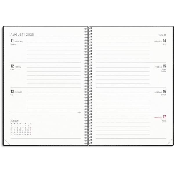 Kalender 2025 Senator A5 Twist svart