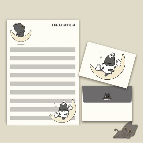1 Set Cats Paper Set Writing Paper and Envelope Set Stationery