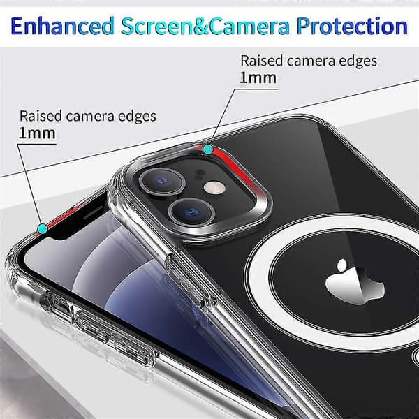 Gjennomsiktig magnetisk mobildeksel til iPhone 12 13 11 Pro Max iphone12mini