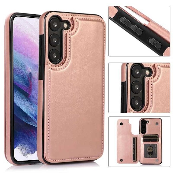 Samsung s24 Plus Stöttåligt Skal Korthållare 3-FACK Flippr - Roseguld