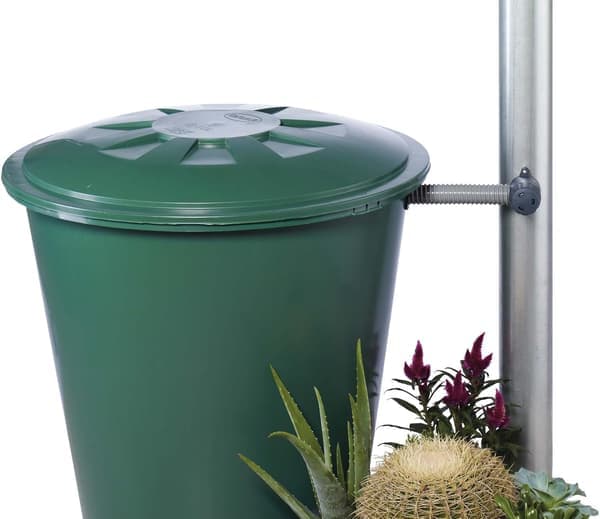 Regnvannsoppsamler (for nedløpsrør 70-110 mm, regnvannsoppsamler for regnvannstønner, for takflater opptil 80 m²), grå