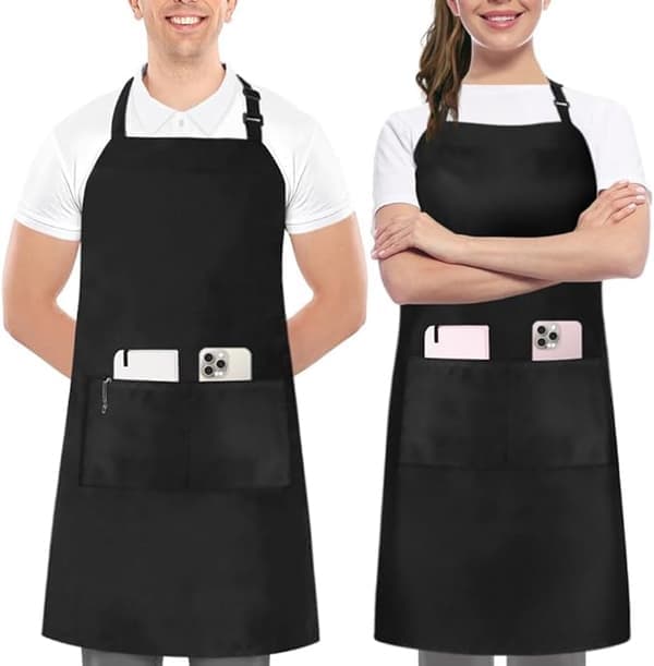 stykker - Forklær - Forkle - Kokkeforklær - Grillforkle - Hageforkle - med 2 lommer i justerbare stropper - Unisex