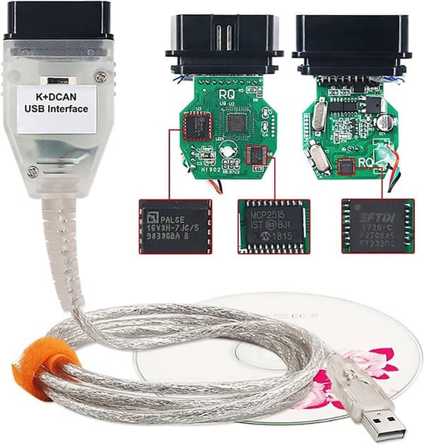 INPA til BMW K+CAN (FT232RL) — BMW Programmerings- og Diagnostikkabel med Afbryder