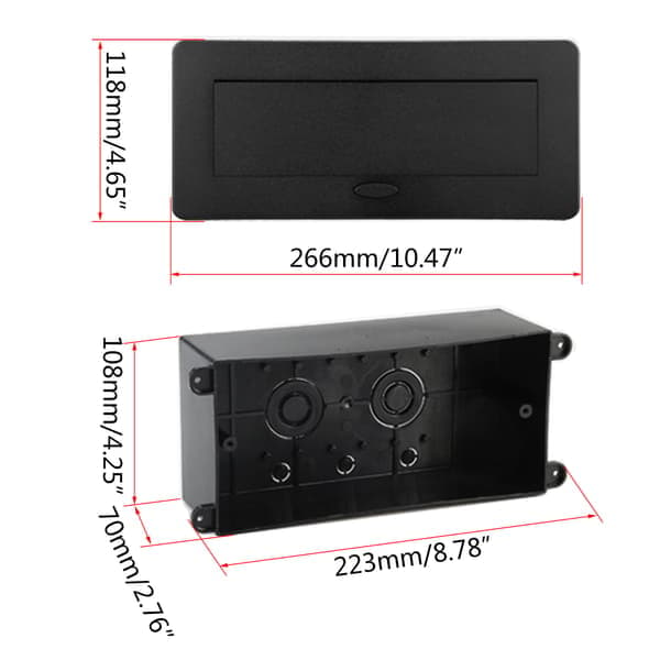 EU Hidden Socket in Countertop Desk Retractable Socket Table Socket Slow Pop Up with USB Charging Wall Socket Black Black