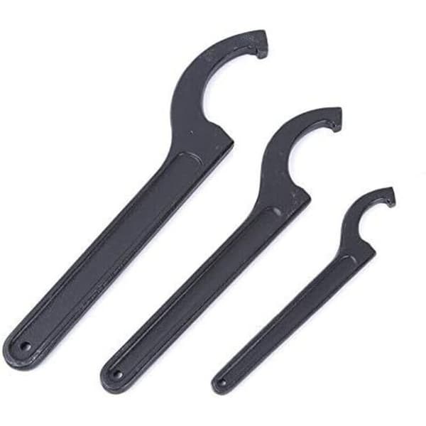 1x Adjustable Hook Wrench 45-52mm, Pin Wrench, Universal Three-Hook Wrench, for Fastening or Removing Round Nuts and Water Meter Lids on Machine Tools