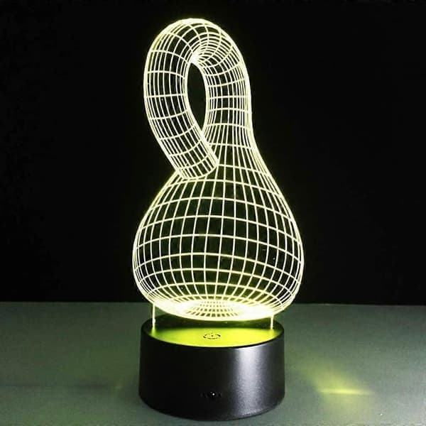 3D Natlampe, Græskar Touch 7 Farveskiftende LED Natlampe 3D LED Skrivebordslampe-lingling}