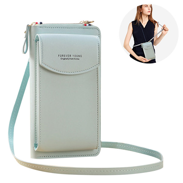 PU Läder Blocker Crossbody Mobiltelefon Väska för Kvinnor Plånbok Handväska