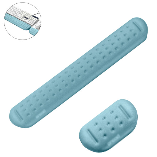 1 set minnesskum mus & tangentbord handledsstöd stöd kudde set för dator, bärbar dator, kontorsarbete, PC-spel - massagehål design - enkelt