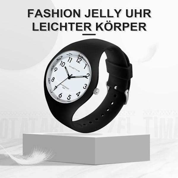 Klocka Damklocka Jelly Candy Färg Färgglada Damklockor Analog Kvartsklocka Damklocka med Silikonarmband Vattentät Sportklocka för Flickor