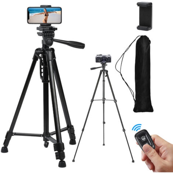 Smartphone Selfie Stick Bluetooth Mobiltelefon Stativ Självutlösare Stativ - Svart