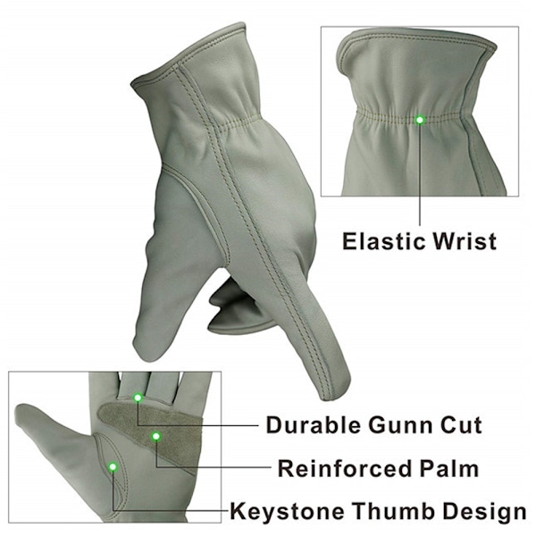 1 par kohud trädgårdsarbete arbete, skärning, konstruktion, motorcykelhandskar elastisk handled, unisex