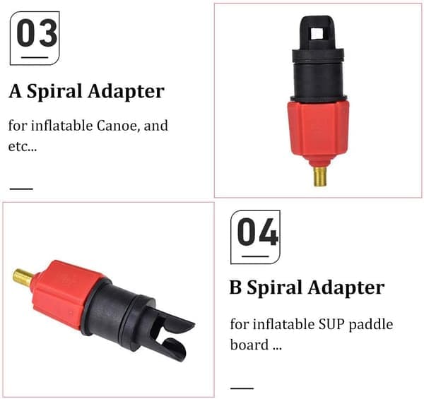 Bilkompressor til oppustelig pumpeventiladapter 4 dyseadaptere til luftmadras badering/pool oppustelig seng/sofa båd kajak SUP sort