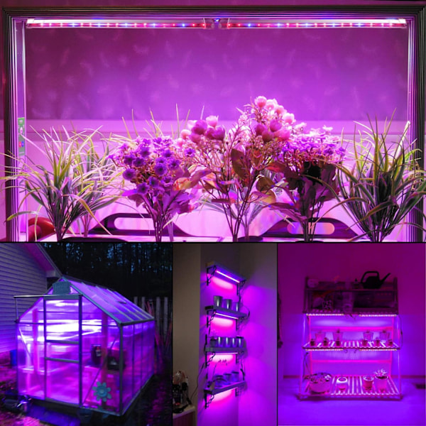 IP65 Inomhus Odling Lampa 40W LED Hortikulturell T5 Väx LED med 3H/6H/12H Timer och Dimbar Ljusstyrka 25%/50%/75%/100% för