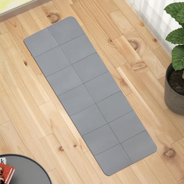 Sammenfoldelig yogamåtte - 6 mm tyk sammenfoldelig træningsmåtte med rivefast materiale og opbevaringstaske