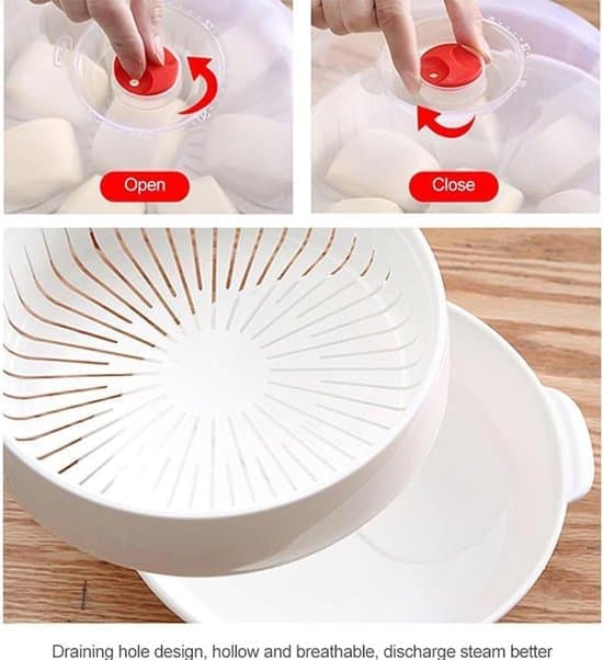 Microwave Steamer 2026 - Easy to Clean and Store - 25/20/16 cm - Multifunctional Microwave Steamer - Heating and Heat-Insulating Cookware
