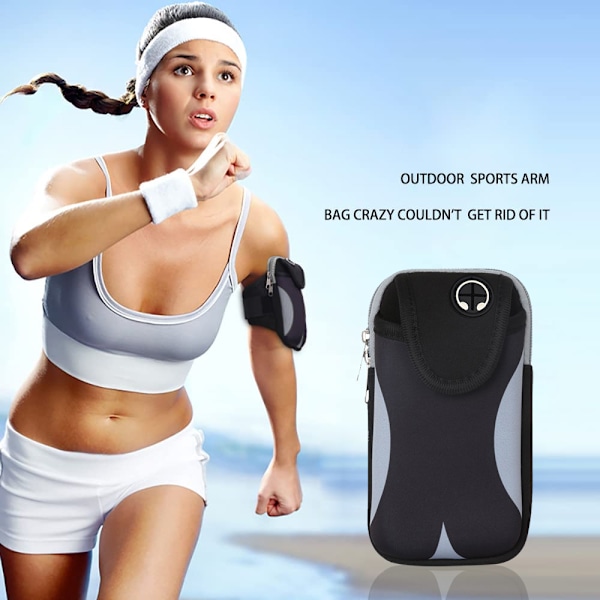 Mobiltelefon Armband Telefonärm med Justerbart Elastiskt Band, Sport Löpar Armband för Promenader Vandring