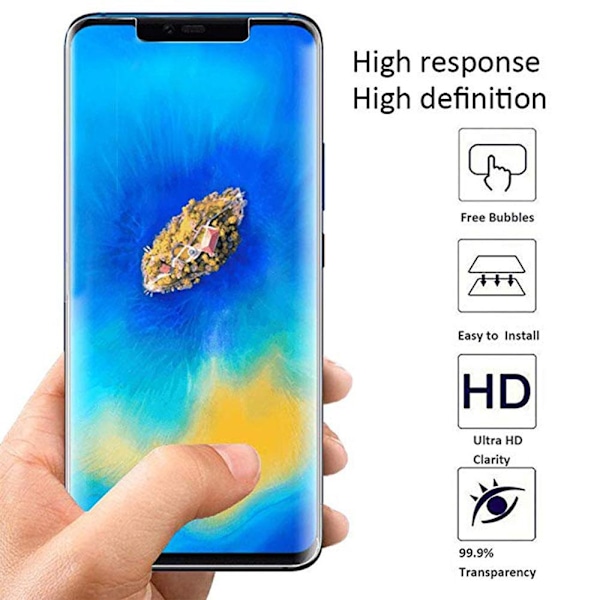 Mate 20 Pro 2-PACK Skärmskydd 9H Nano-Soft Screen-Fit HD-Clear Transparent/Genomskinlig
